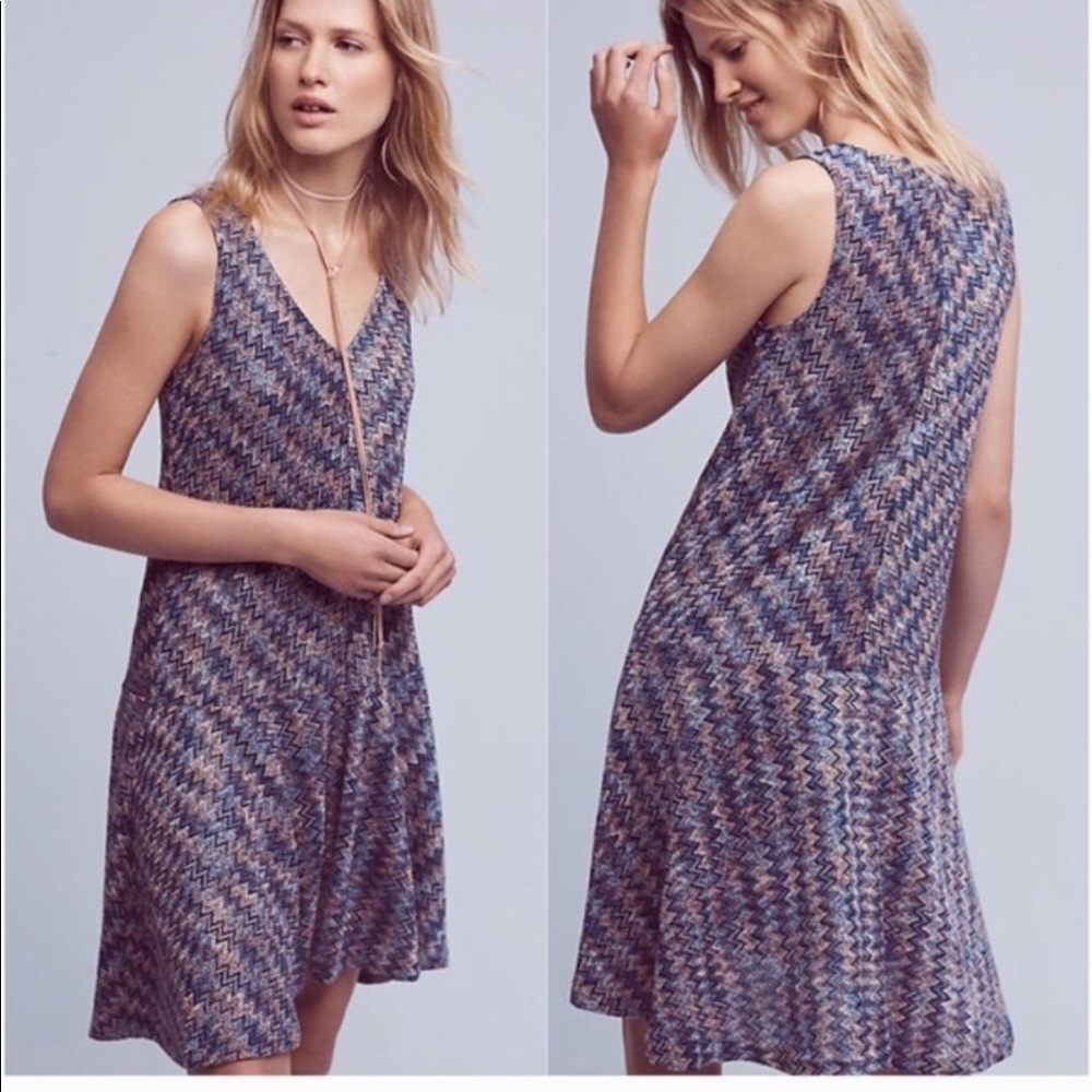 Antropologie I MAEVE Multicolored Drop Waist Dress